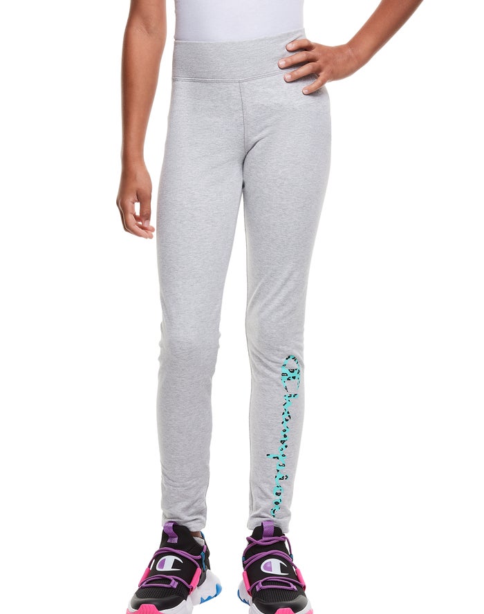 Champion Pige Leggings Grå - Leopard Print - Danmark NMQ-436109